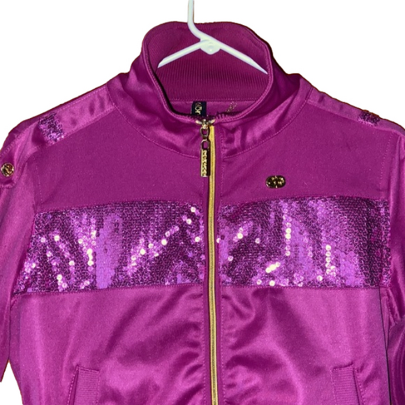 Im giving you a nightcall Ecko Red Women’s Bomber Jacket Y2K Spell out Loud M - Picture 1 of 10